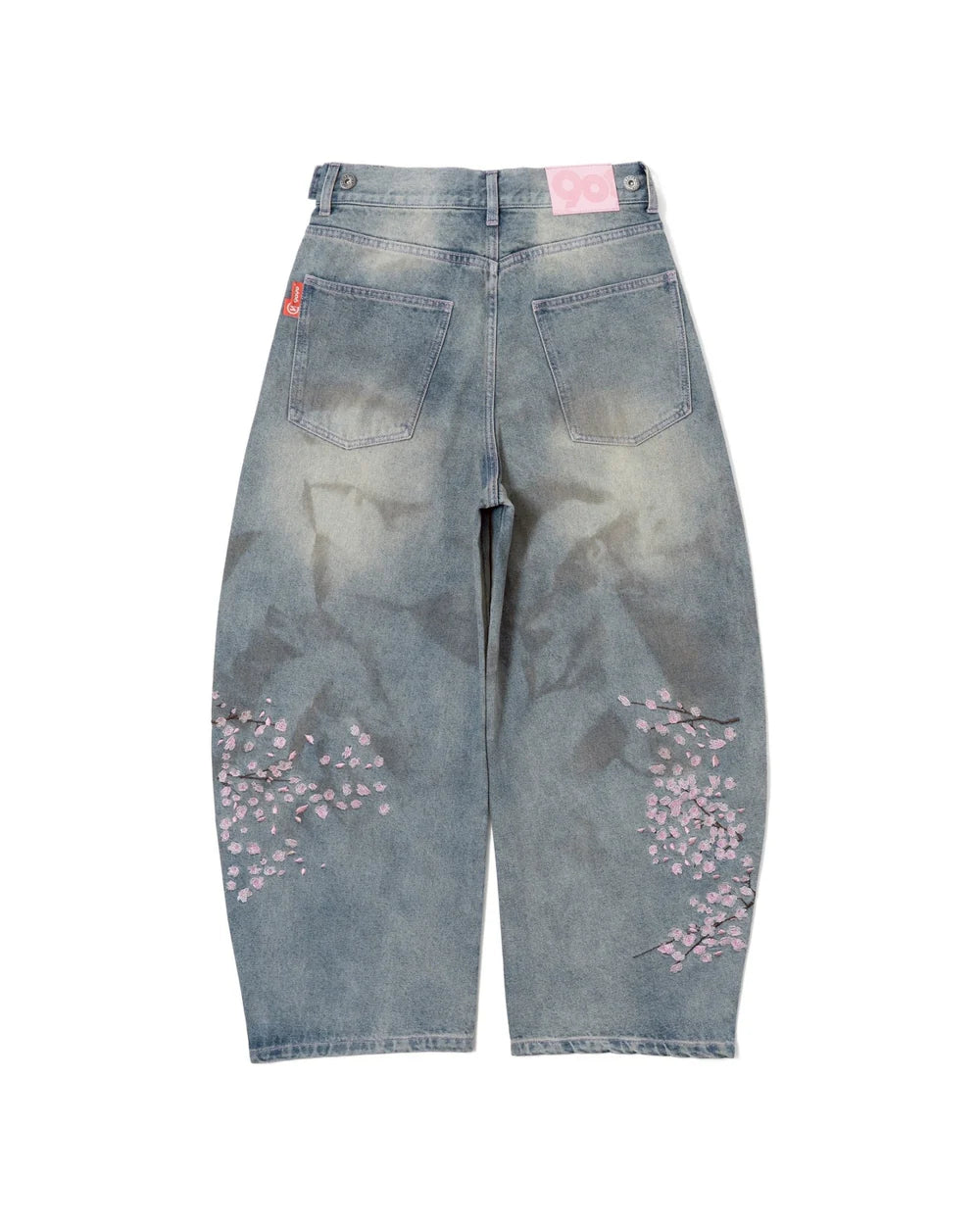 (預訂) 9090 Sakura Embroidered Slub Denim Buggy Pants ❌3/7 19:00截單 (發售後7-14個工作天到貨)
