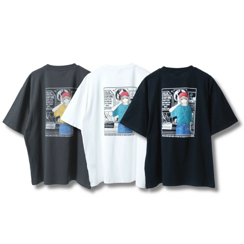 Red Cap Girl Earphone Girl Tee