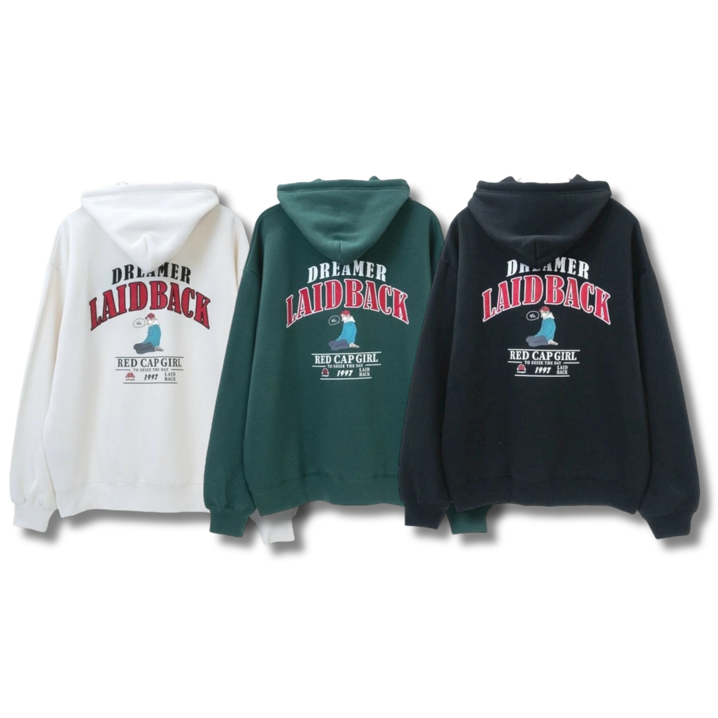 RED CAP GIRL Back Print Laid Back 1997 Hoodie