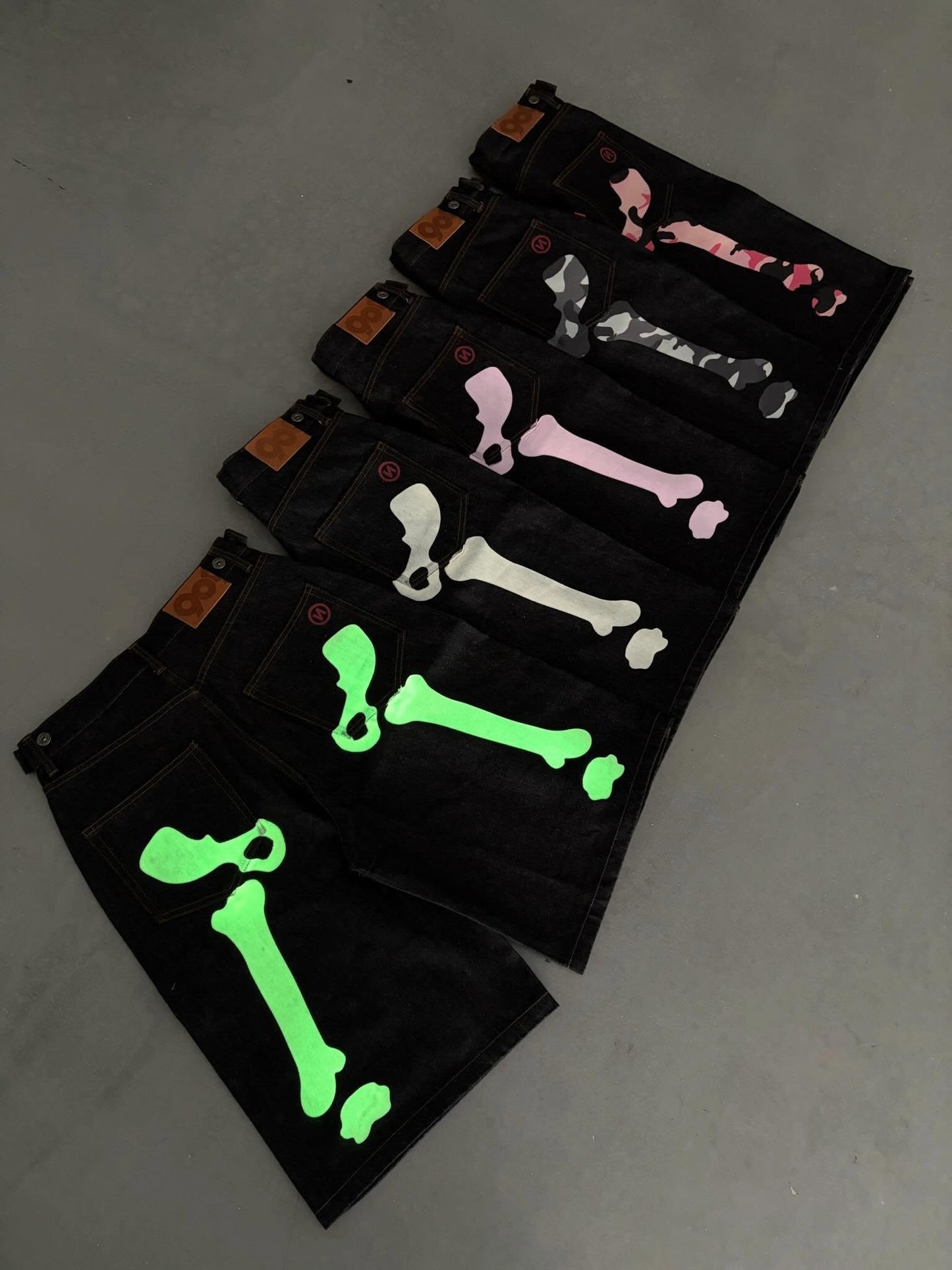 9090 Bone Hand Denim Jorts
