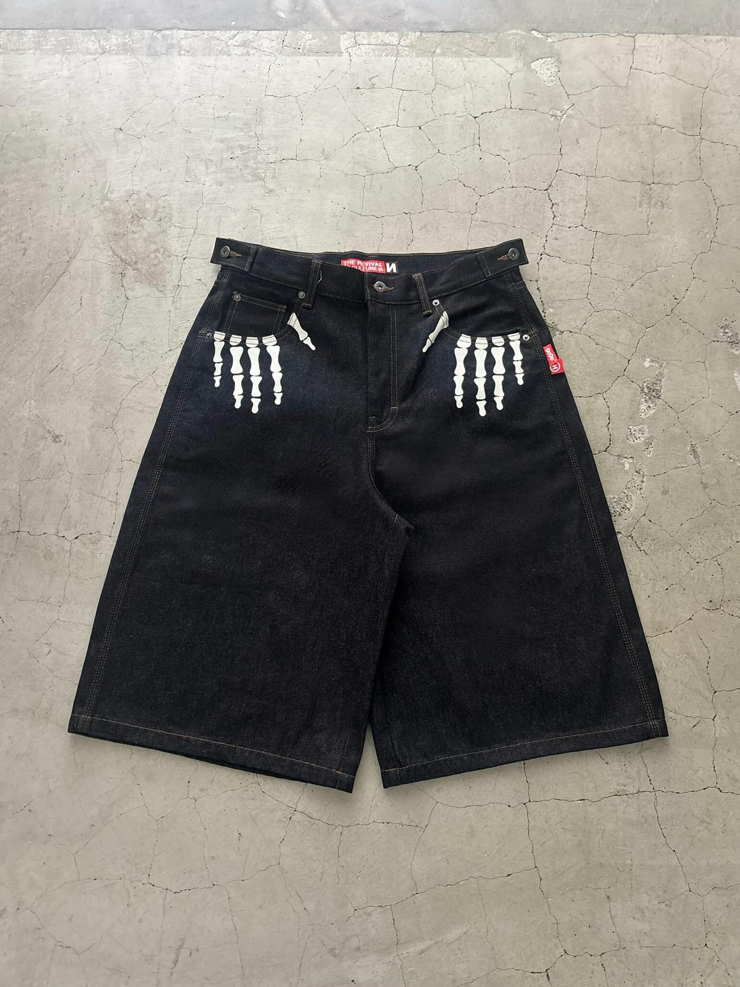 9090 Bone Hand Denim Jorts