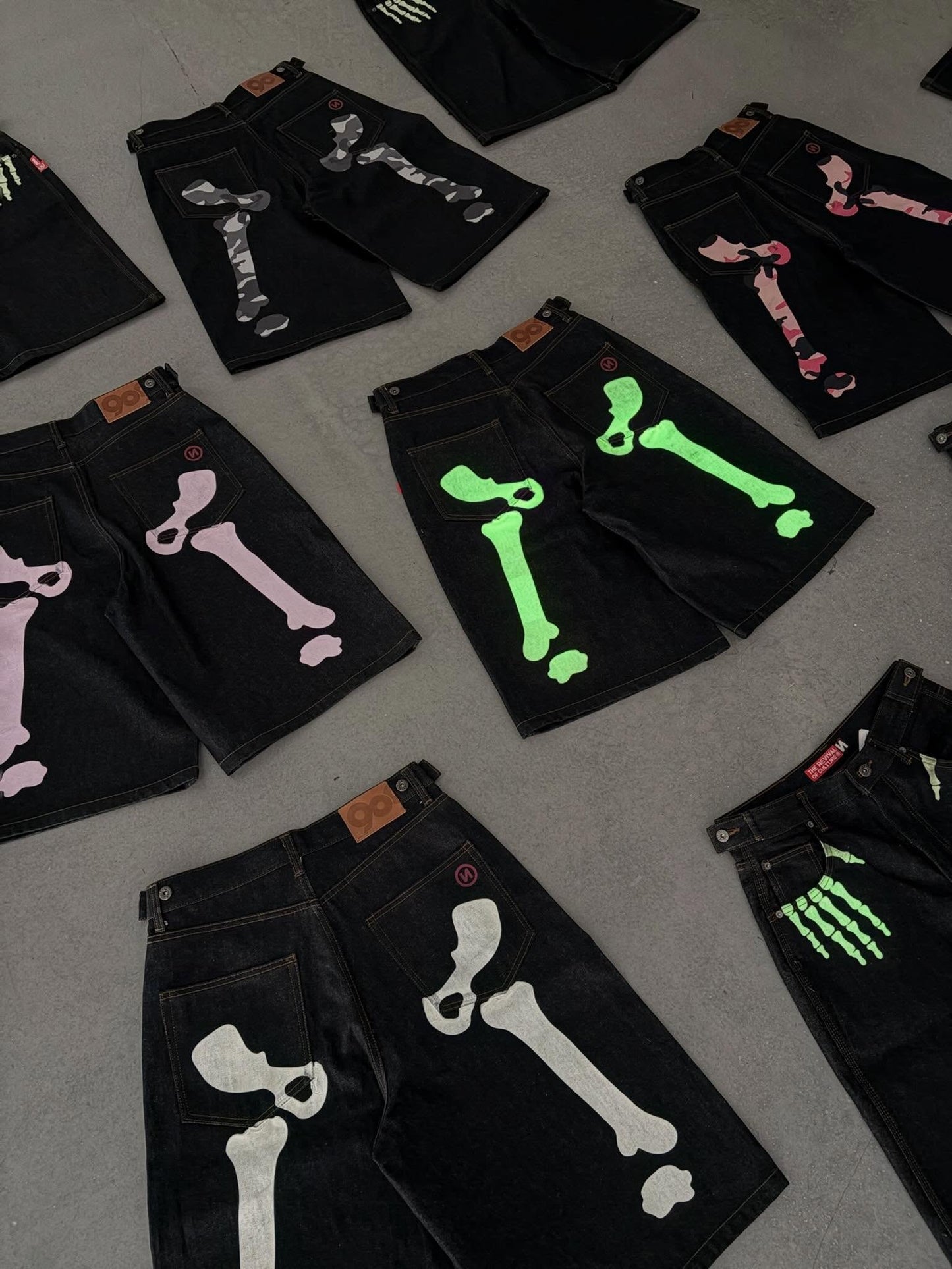 9090 Bone Hand Denim Jorts
