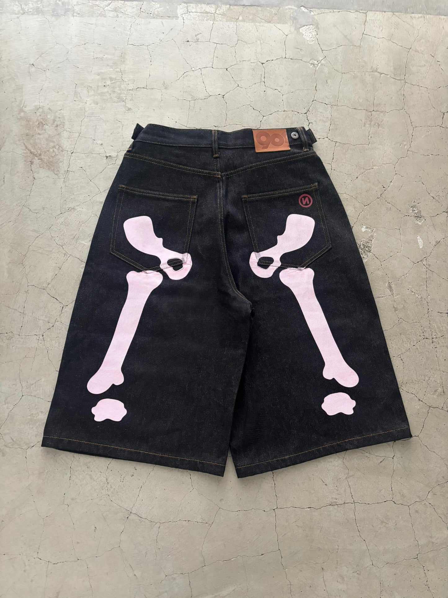 9090 Bone Hand Denim Jorts
