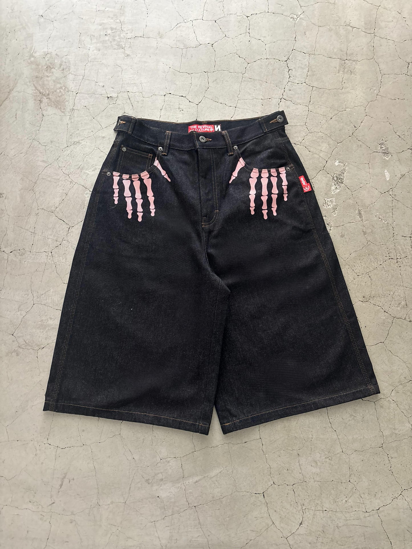 9090 Bone Hand Denim Jorts