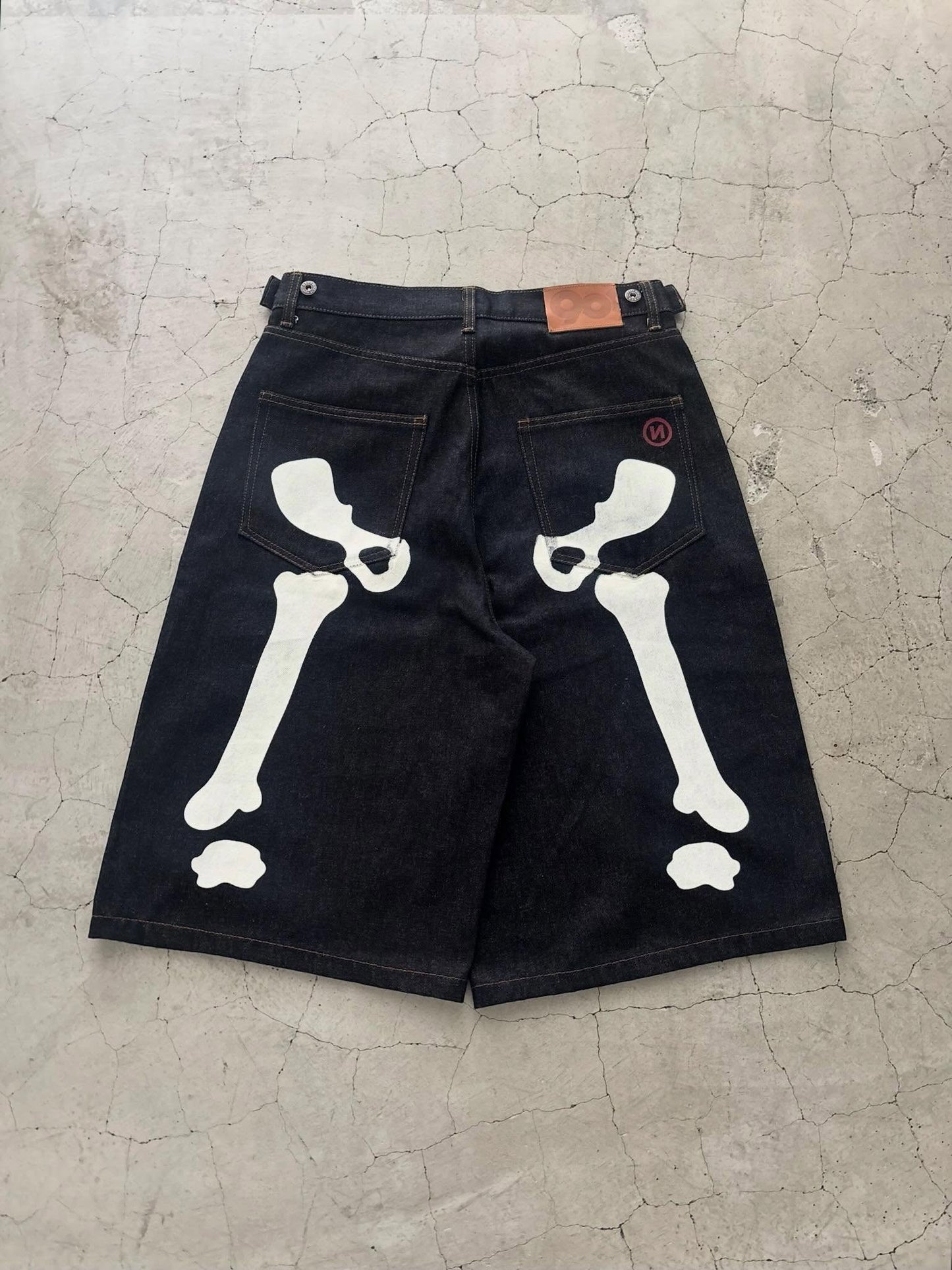 9090 Bone Hand Denim Jorts