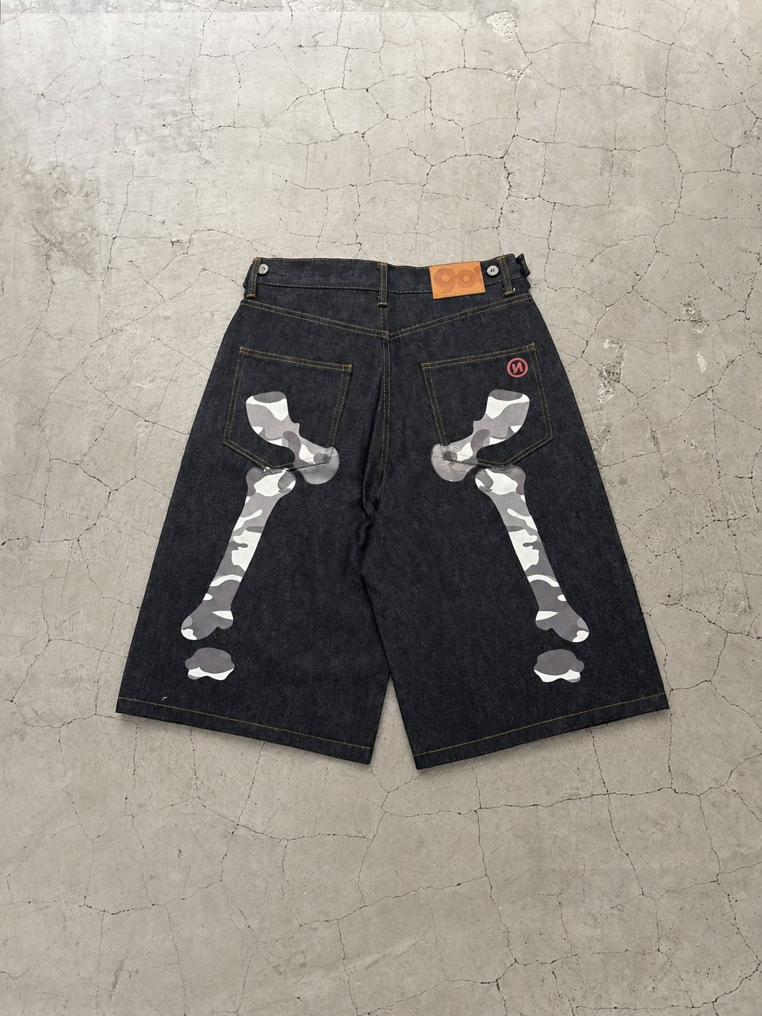 9090 Bone Hand Denim Jorts
