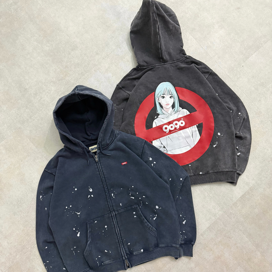 (預訂) 9090 x Backsideworks Painted Zip Hoodie (發售後7-14個工作天到貨)