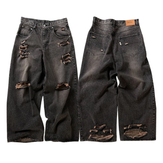 (預訂) Perushu Heavy Wash Dstressed Denim Pants （約7-14個工作天到貨）