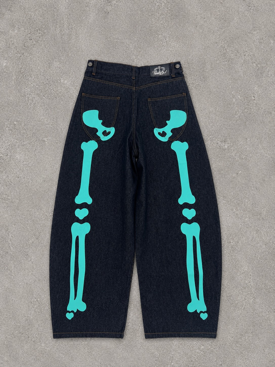 (預訂) 9090Girl Bone Heart Denim Pants (7-14個工作天到貨)