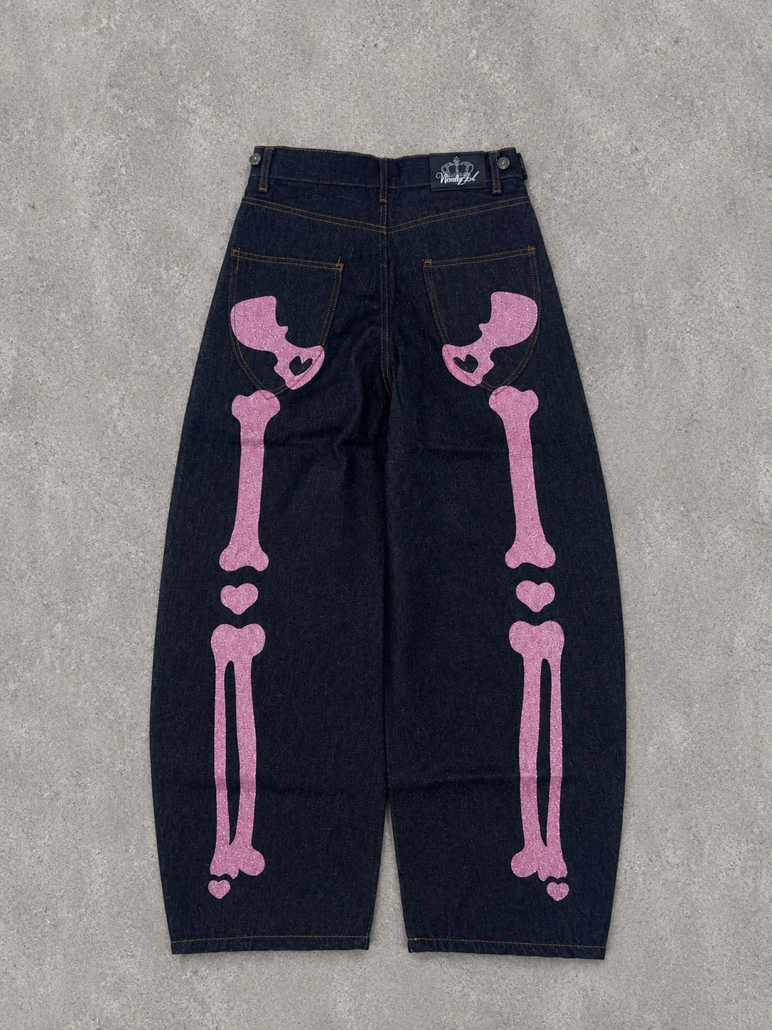 (預訂) 9090Girl Bone Heart Denim Pants (7-14個工作天到貨)