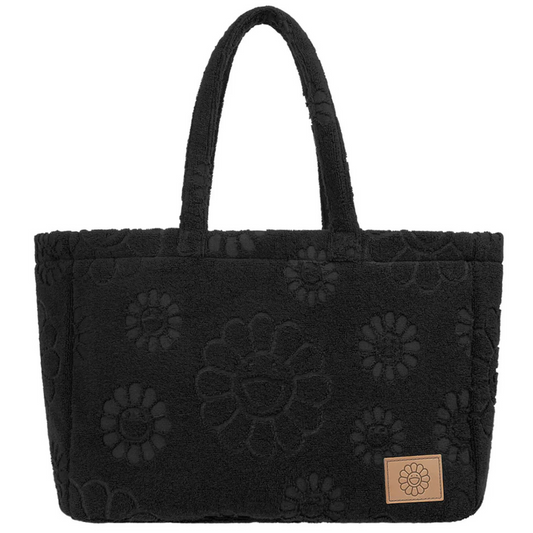 Takashi Murakami Flower Jacquard Pile Tote Bag (Black)