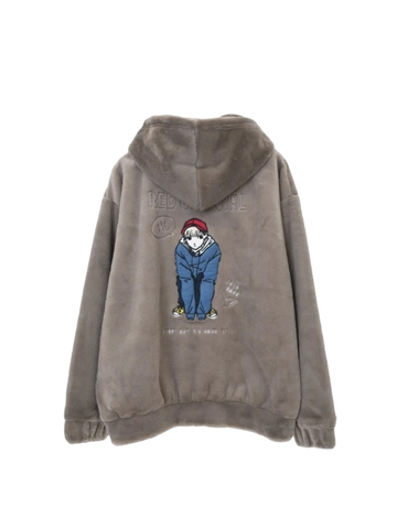 RED CAP GIRL Rabbit Fur Back Blouson Jacket