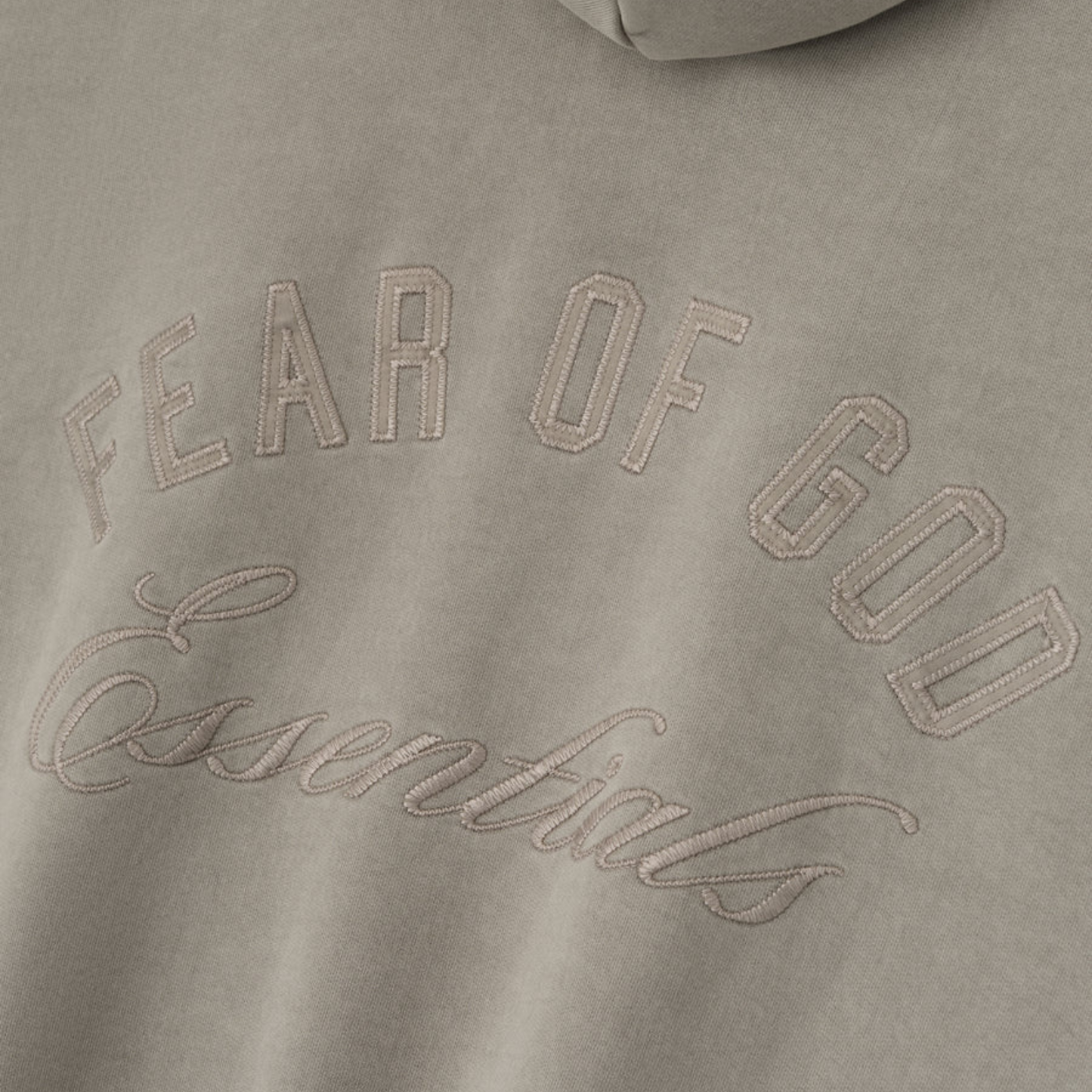 FOG Essentials SS26 Embroidered Zip Hoodie (Smoke Grey)