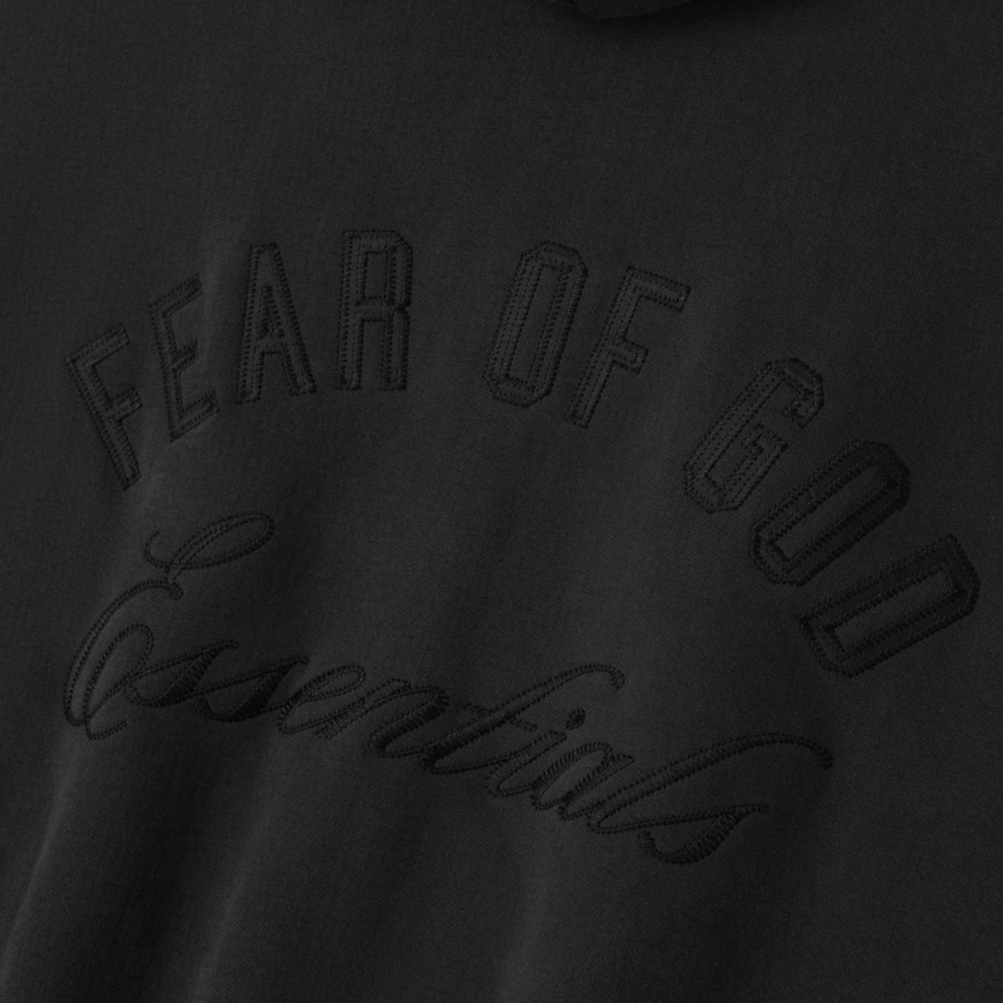 FOG Essentials SS26 Embroidered Zip Hoodie (Black)