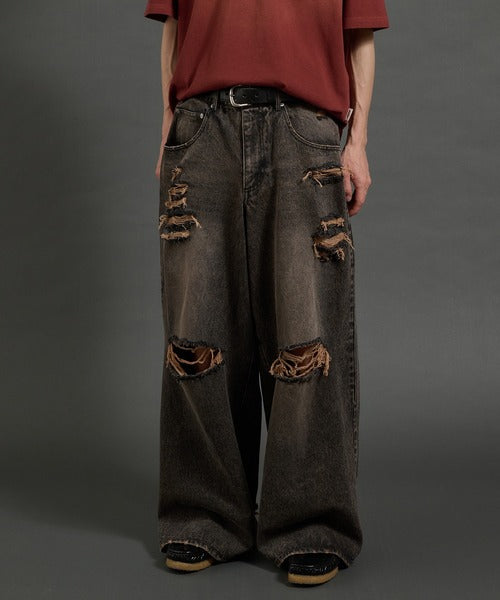 Perushu Heavy Wash Dstressed Denim Pants