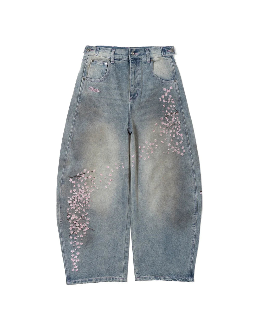 (預訂) 9090 Sakura Embroidered Slub Denim Buggy Pants ❌3/7 19:00截單 (發售後7-14個工作天到貨)