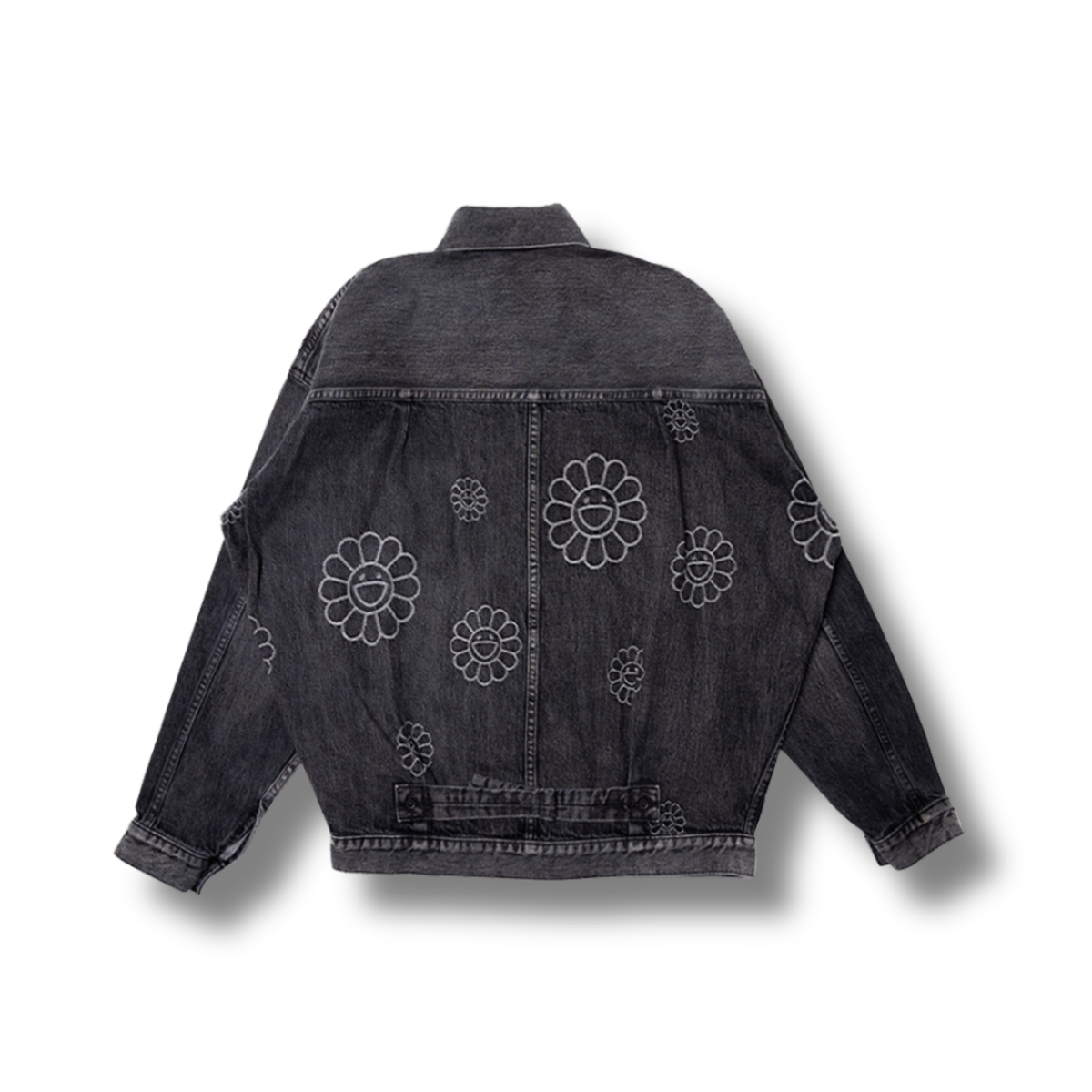 村上隆 Takashi Murakami Flowers Jacquard Denim Jacket (Black)