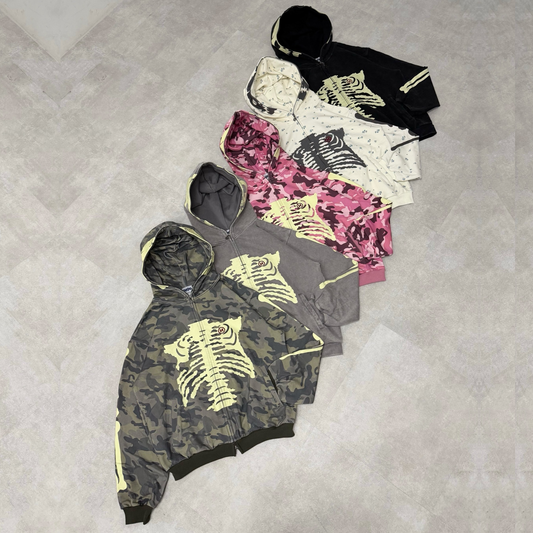 (預訂) 9090 Glow Bone Full Zip Hoodie (發售後7-14個工作天到貨)