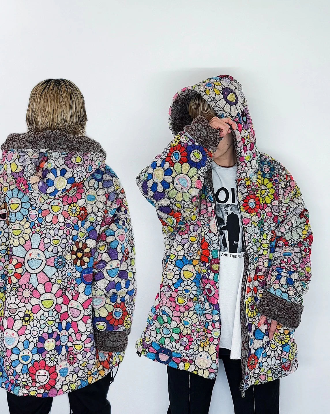 村上隆 Takashi Murakami Reversible Boa Zip Hoodie