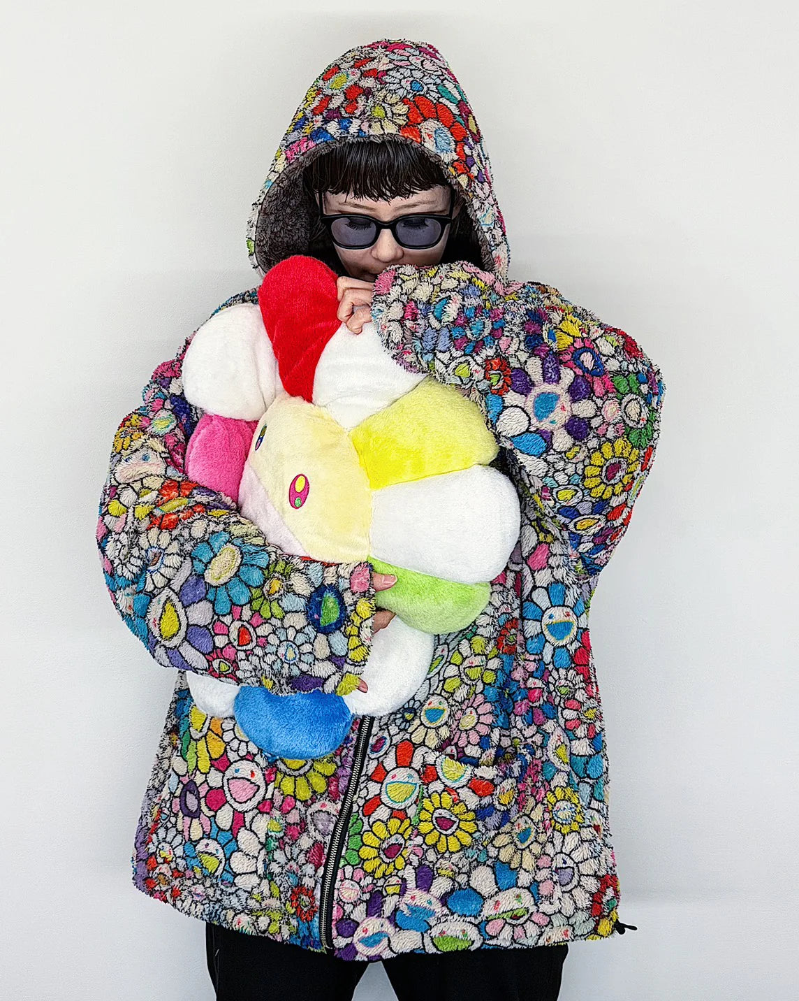 村上隆 Takashi Murakami Reversible Boa Zip Hoodie