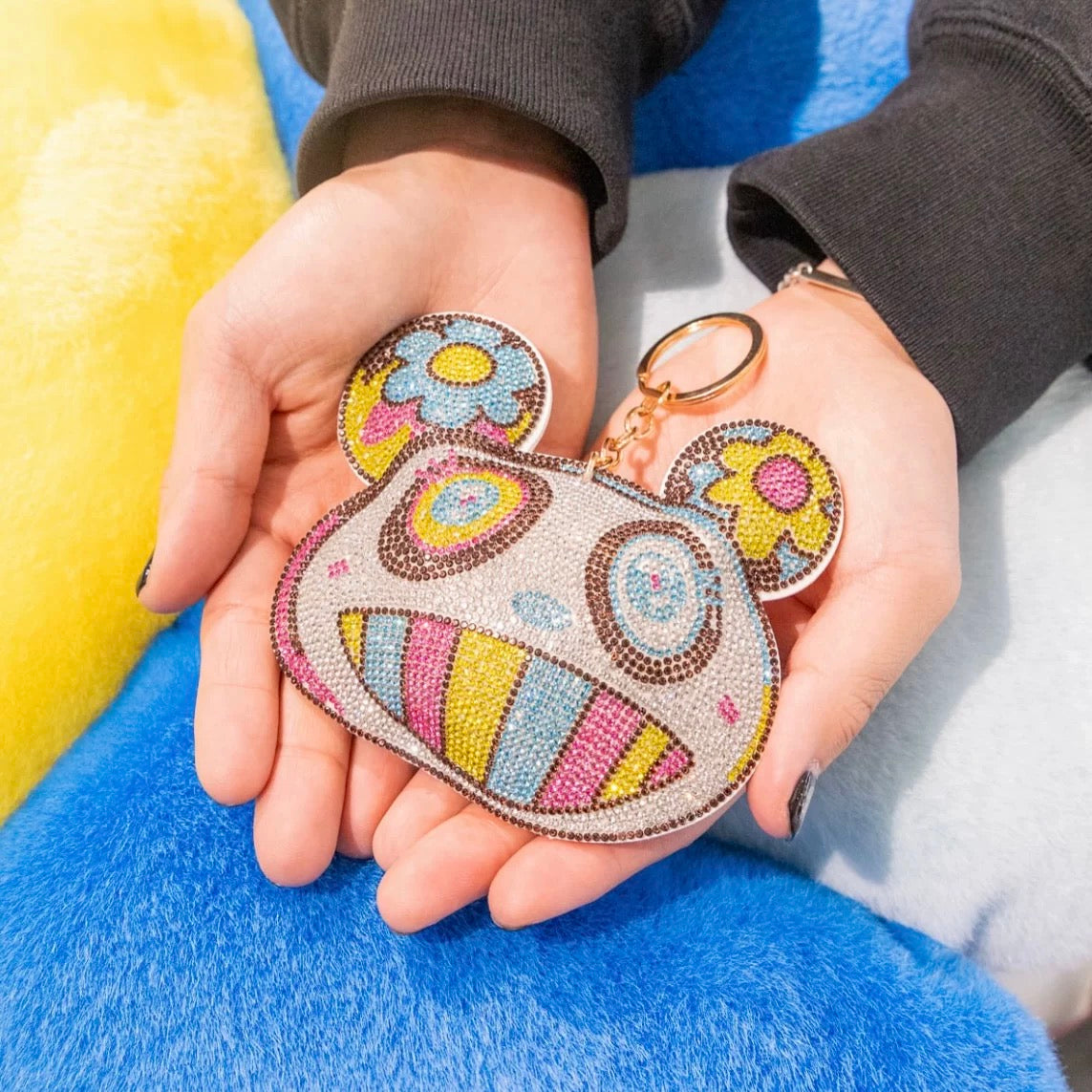 Takashi Murakami Panda Rhinestone Keychain