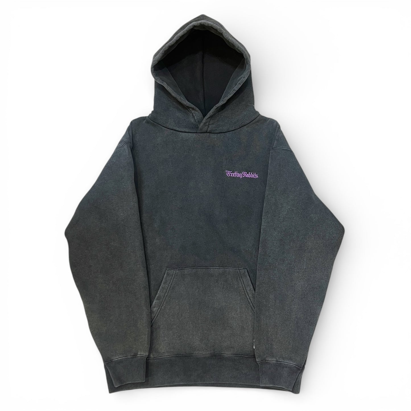 FR2撫子 Frost Wash Cross Rabbits Tattoo Hoodie (Black) (京都限定)