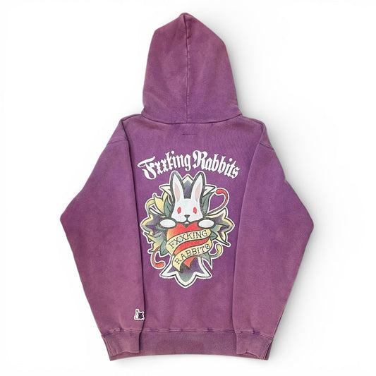 FR2撫子 Frost Wash Cross Rabbits Tattoo Hoodie (Purple)