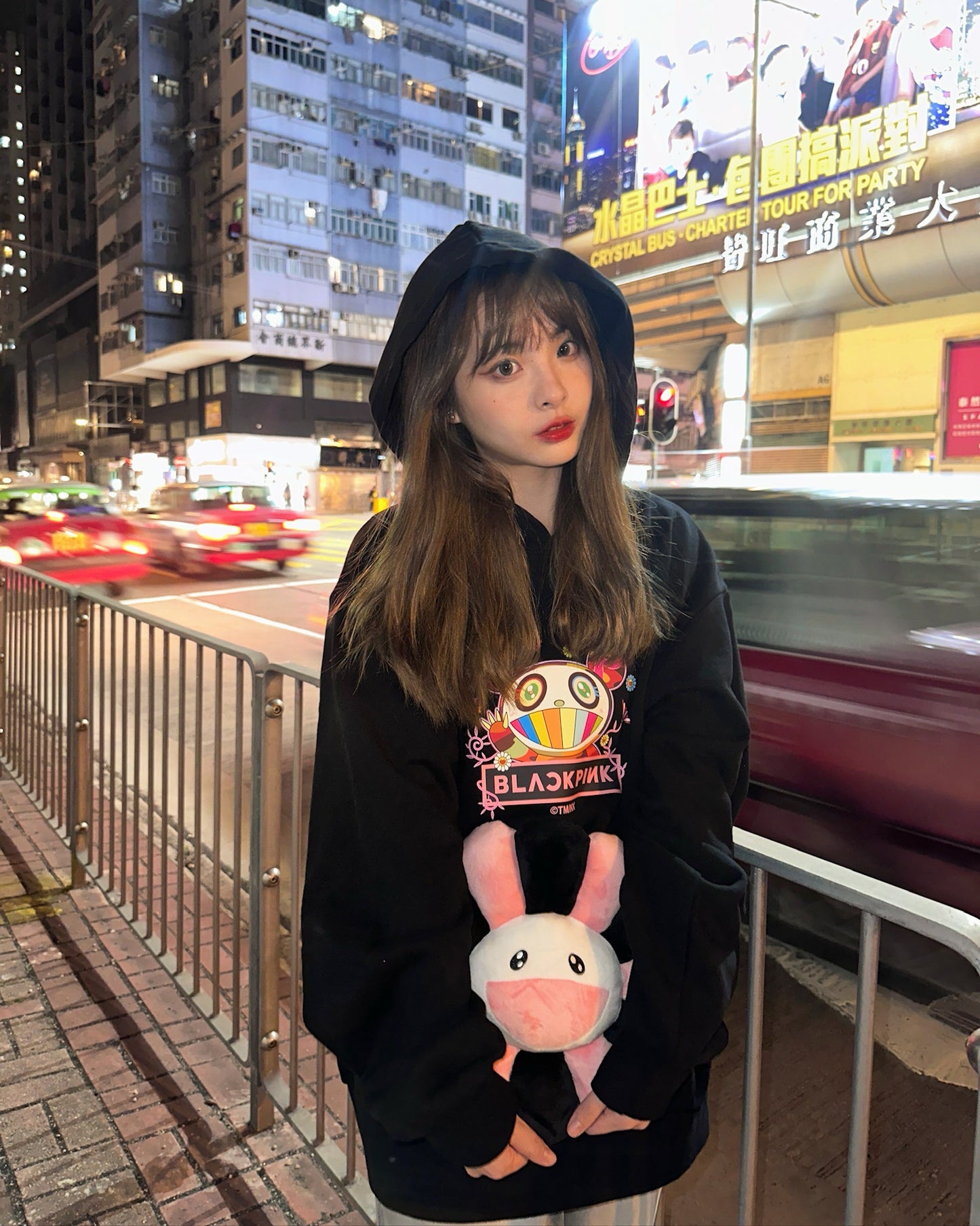 Tmkk x Blackpink 30cm Flower Cushion (Black / Pink)