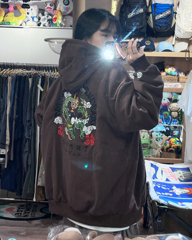 A'gem 殭屍貓刺繡 Zip Up