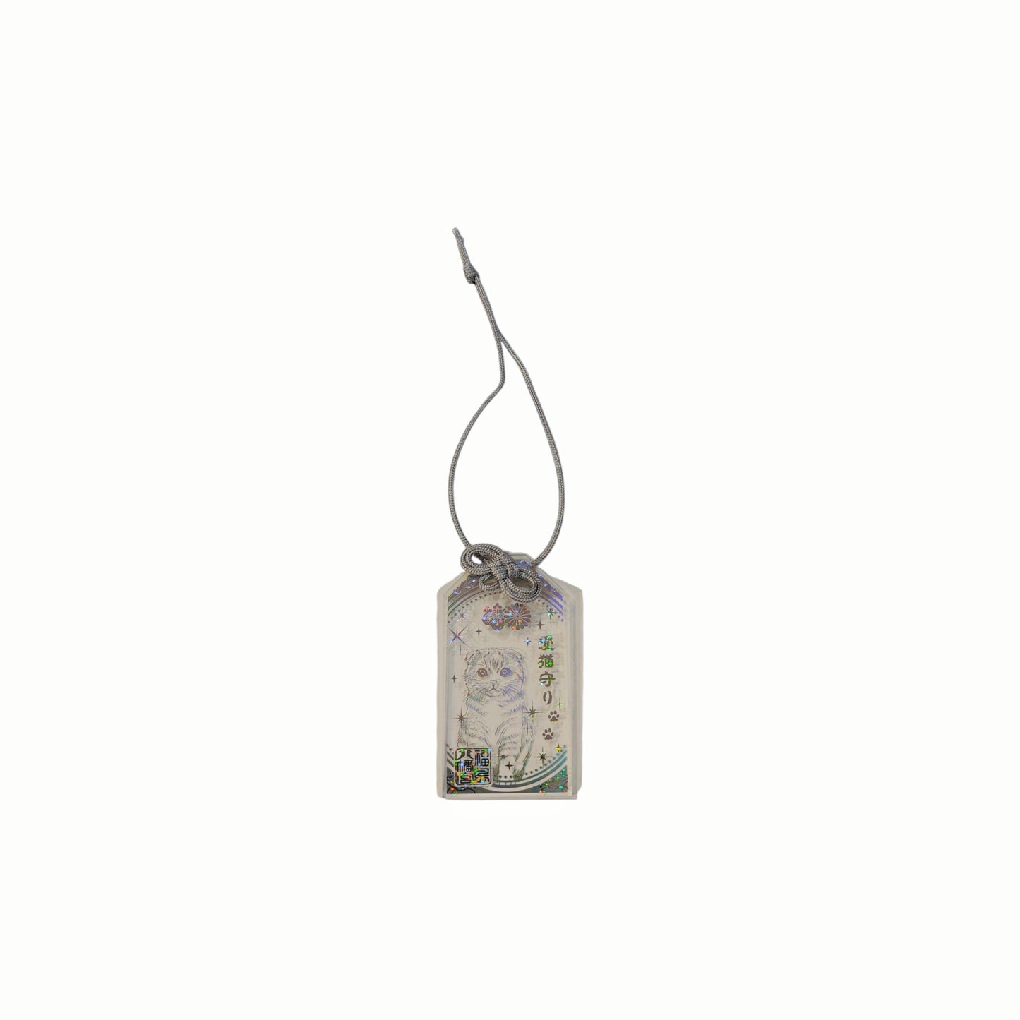 日本福島八幡宮神社 透明愛貓御守 (蘇格蘭折耳貓-現貨)