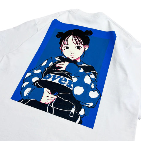 Over print Bag Girl Tee (White)