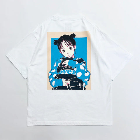 Over print x EDGELINK Bag Girl Tee (White)