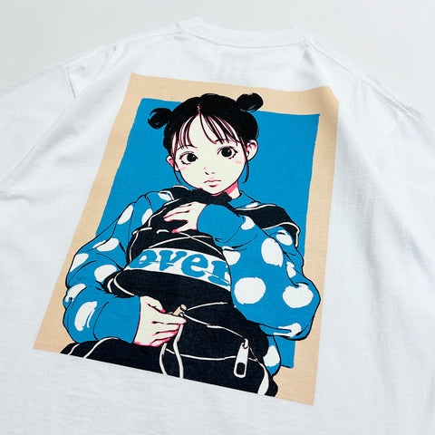 Over print x EDGELINK Bag Girl Tee (White)