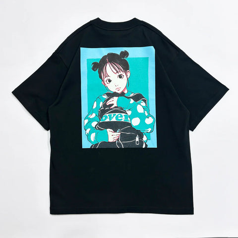 Over print x EDGELINK Bag Girl Tee (Black)