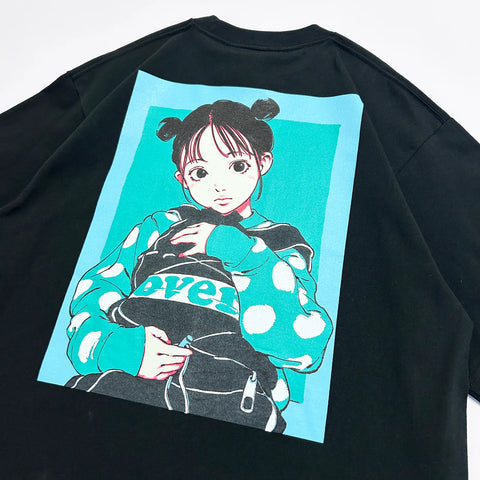 Over print x EDGELINK Bag Girl Tee (Black)