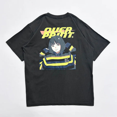 Over print Silk Screen Tee (Charcoal)