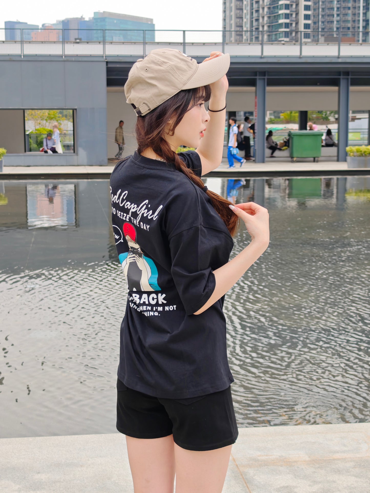 Red Cap Girl Girl with Cat Tee