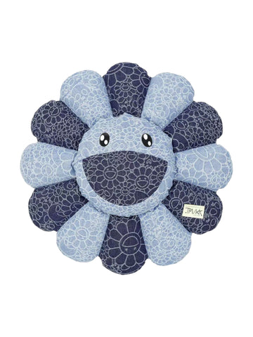 Kaikaikiki Flowers & Skulls Jacquard Denim Flower Cushion Colour02