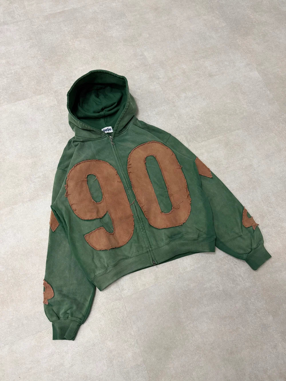 9090 Numbering with Star Logo Zip Hoodie