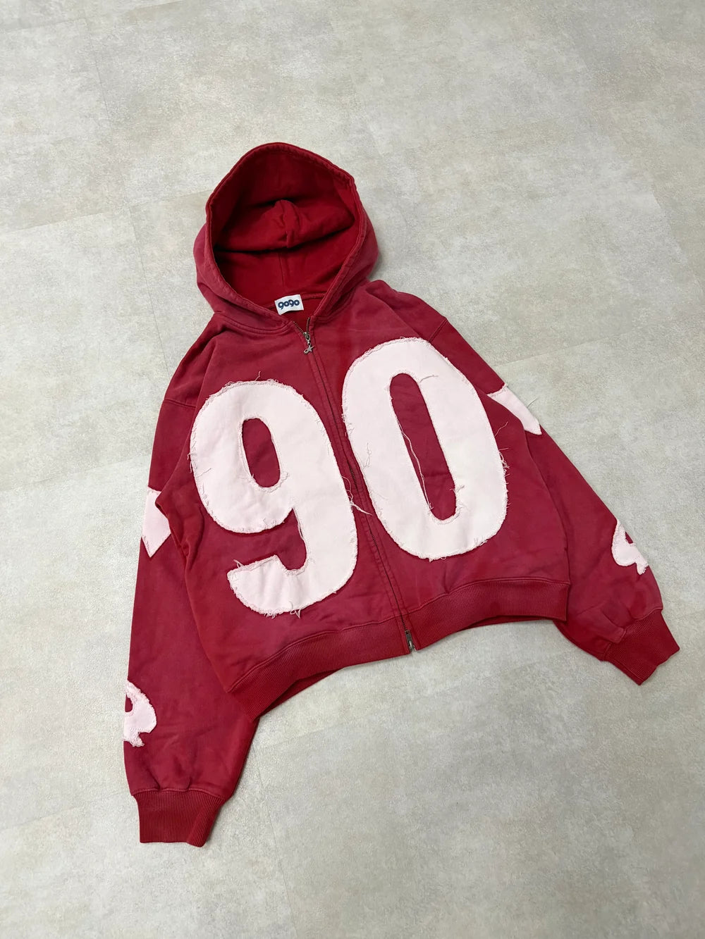 9090 Numbering with Star Logo Zip Hoodie