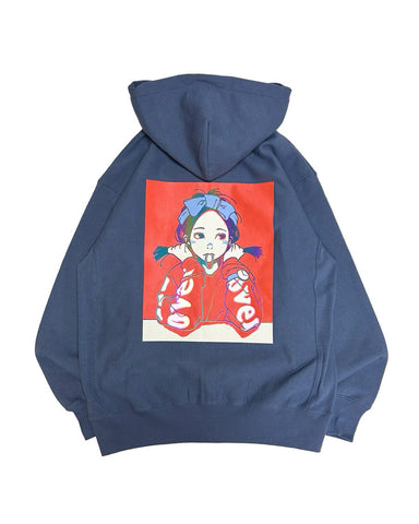 Over print Pop Art Zip Hoodie Ver:1 (Blue) Online Limited *AURORA REFLECTOR