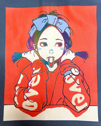 Over print Pop Art Zip Hoodie Ver:1 (Blue) Online Limited *AURORA REFLECTOR