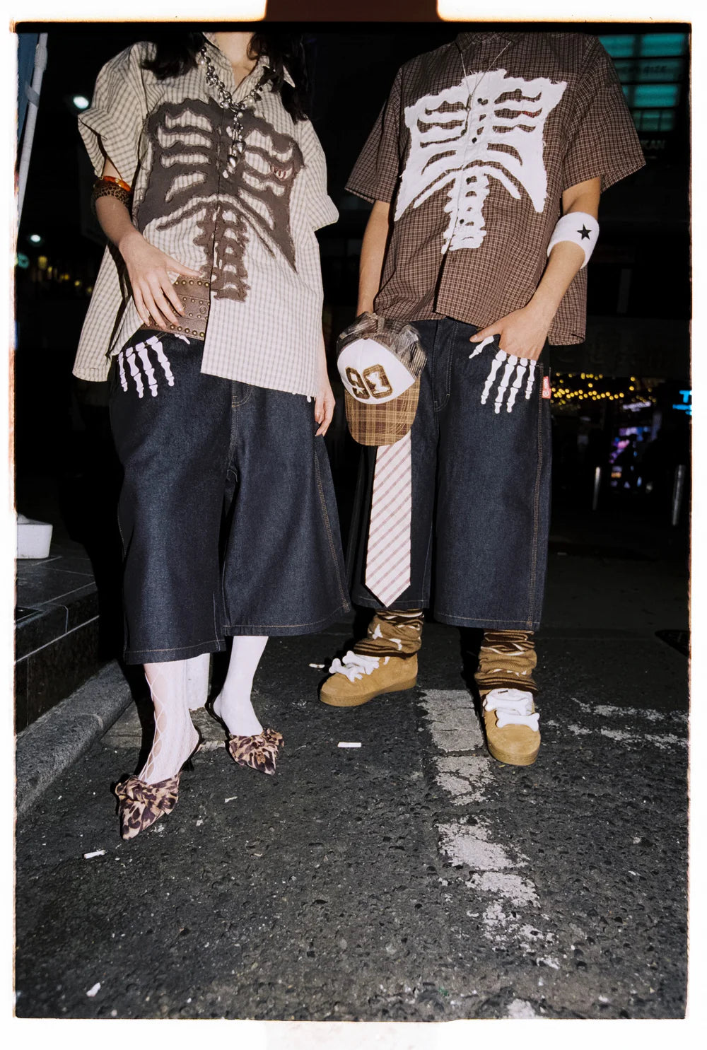 9090 Bone Hand Denim Jorts