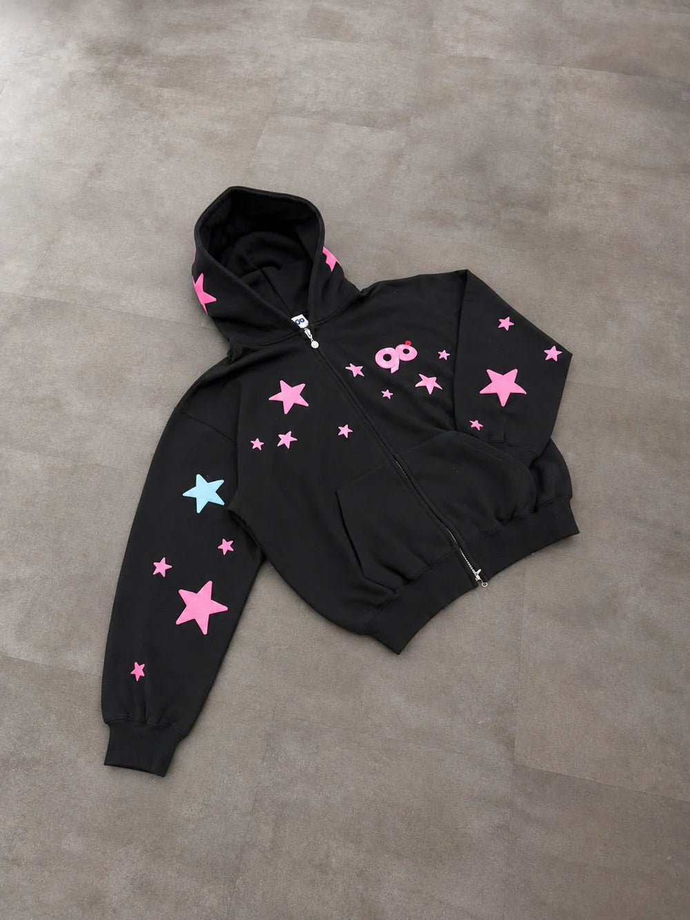 9090 90 Glow Star Allover Zip Hoodie