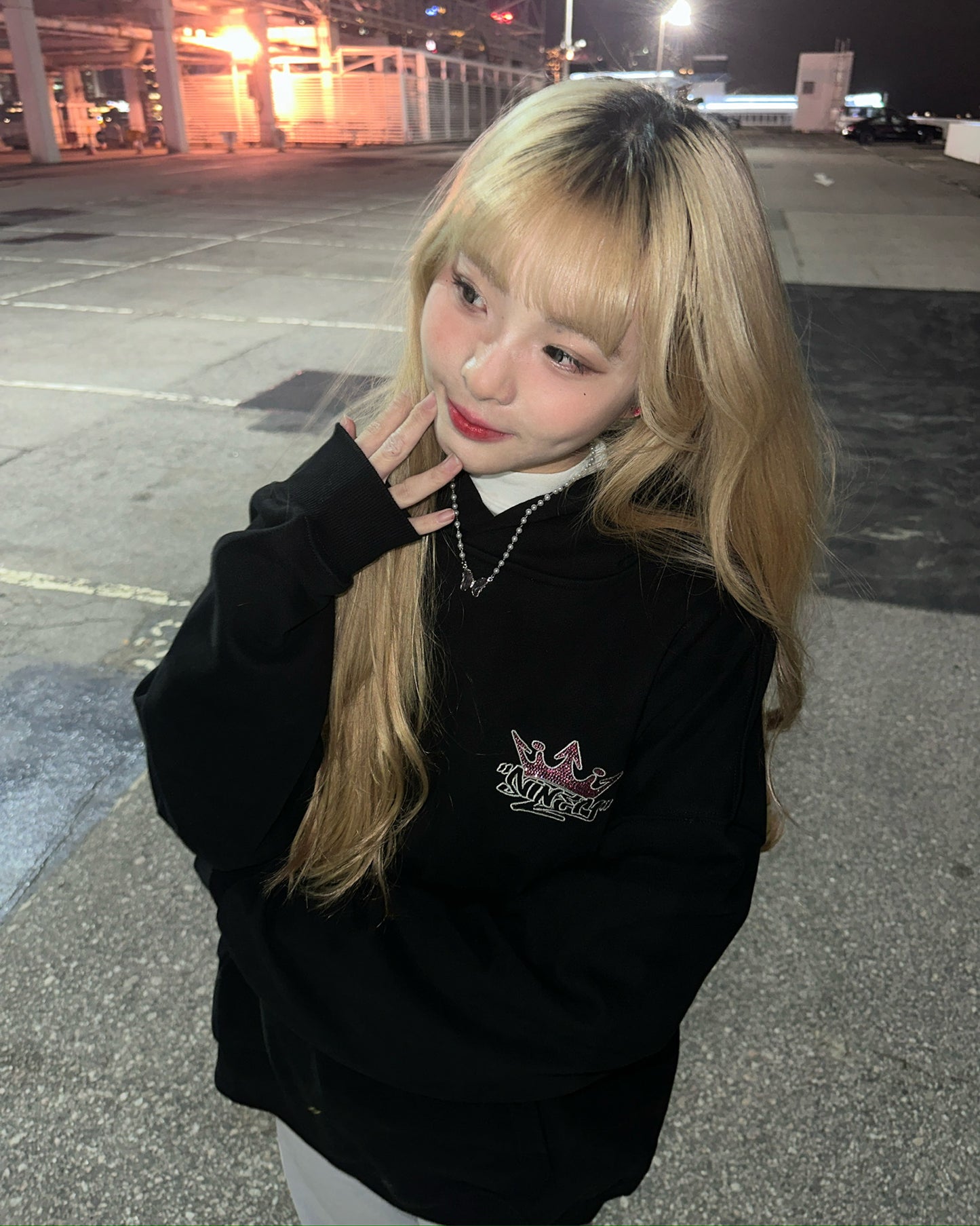 9090 King Logo Rhinestone Hoodie