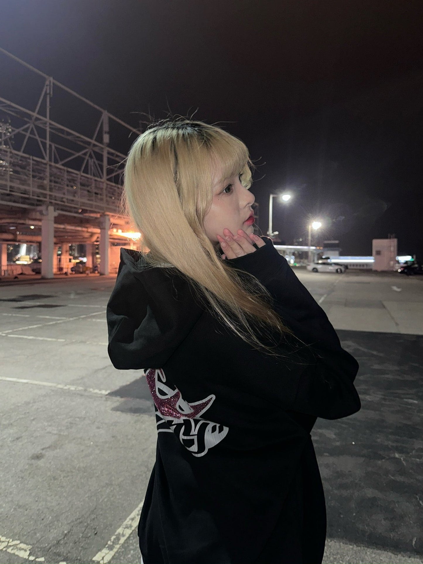 9090 King Logo Rhinestone Hoodie