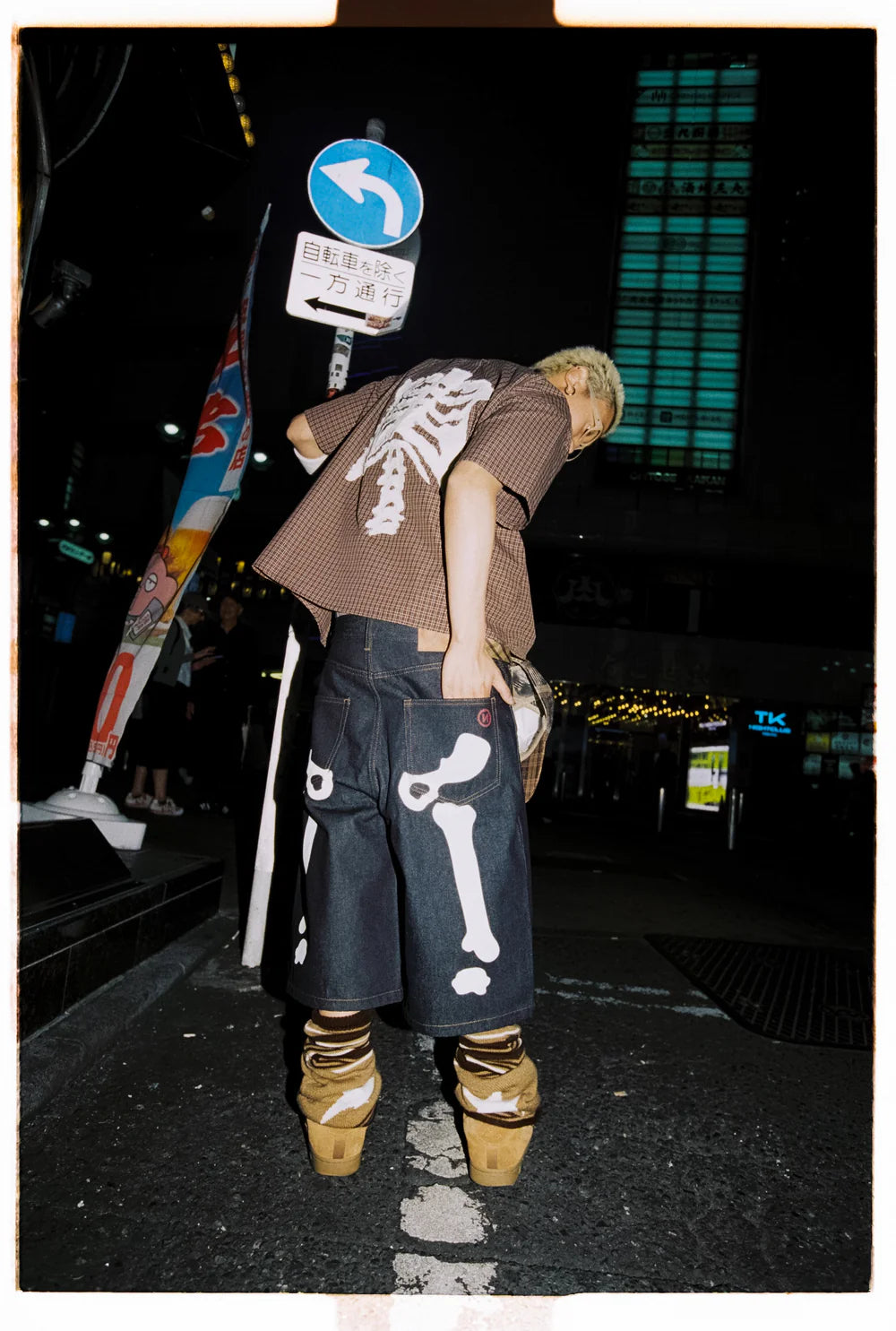 9090 Bone Hand Denim Jorts