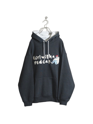 RED CAP GIRL Embroidery Front Hoodie