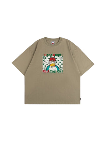 【預訂】新香冰廳 x RCG White & Green Gradient Tile T-Shirt (TS002-KHAKI) 「HONG KONG LIMITED」