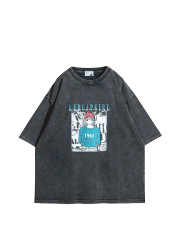 RED CAP GIRL WASHED T-shirt
